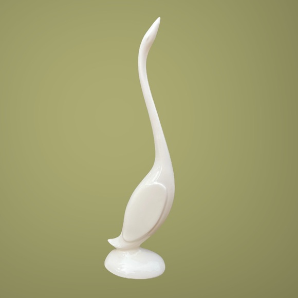 Vintage Other - Vintage MidCentury 13” Egret Bird Hobbyist Ceramic Figurine